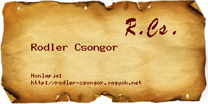 Rodler Csongor névjegykártya